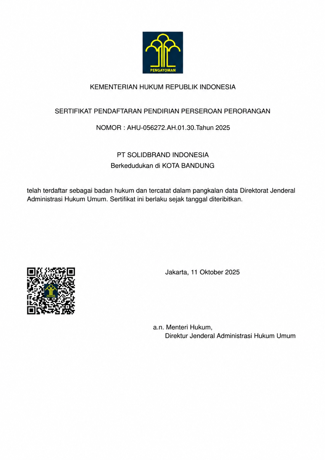 Legal Company Document
