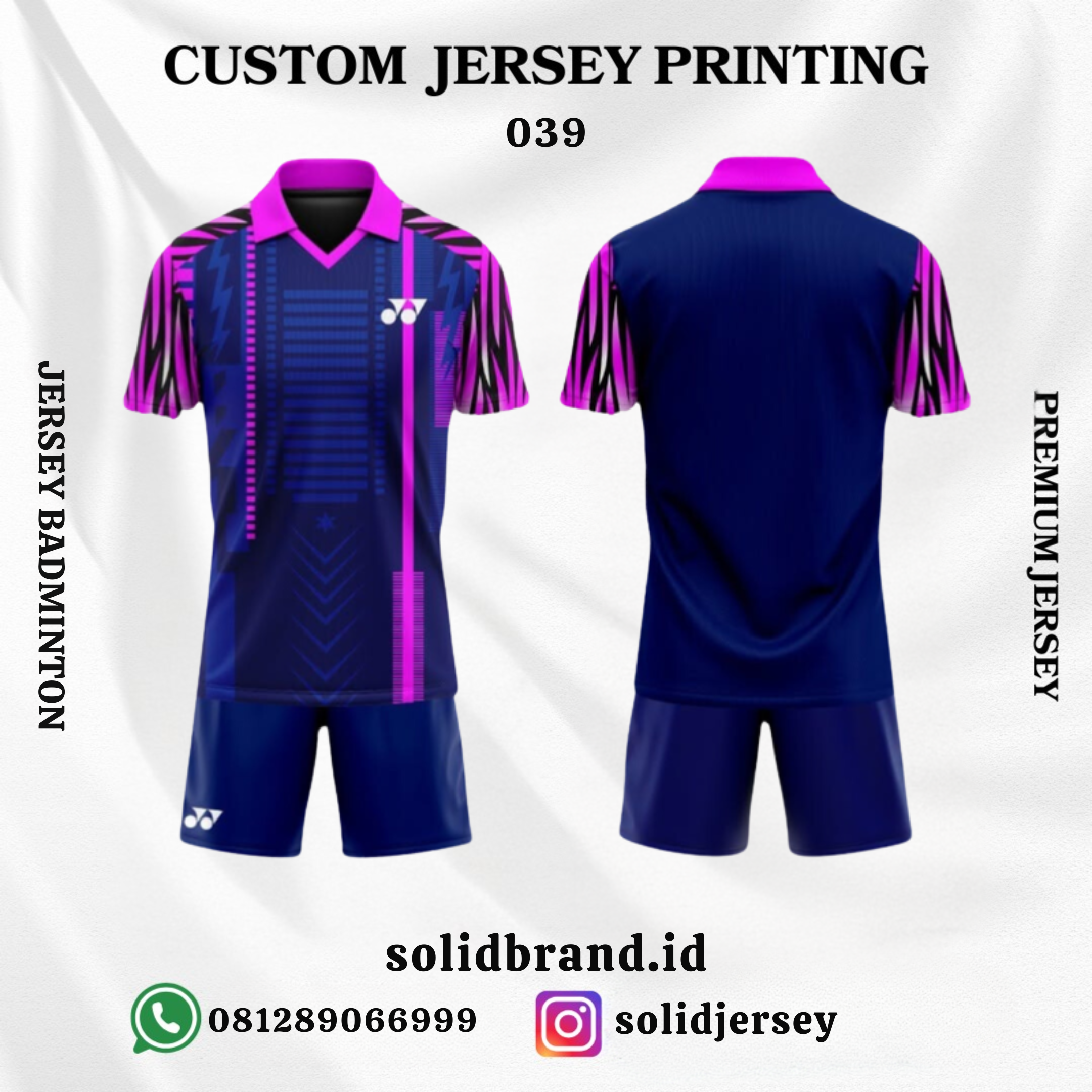 SOLID Jersey Badminton Custom – Full Printing