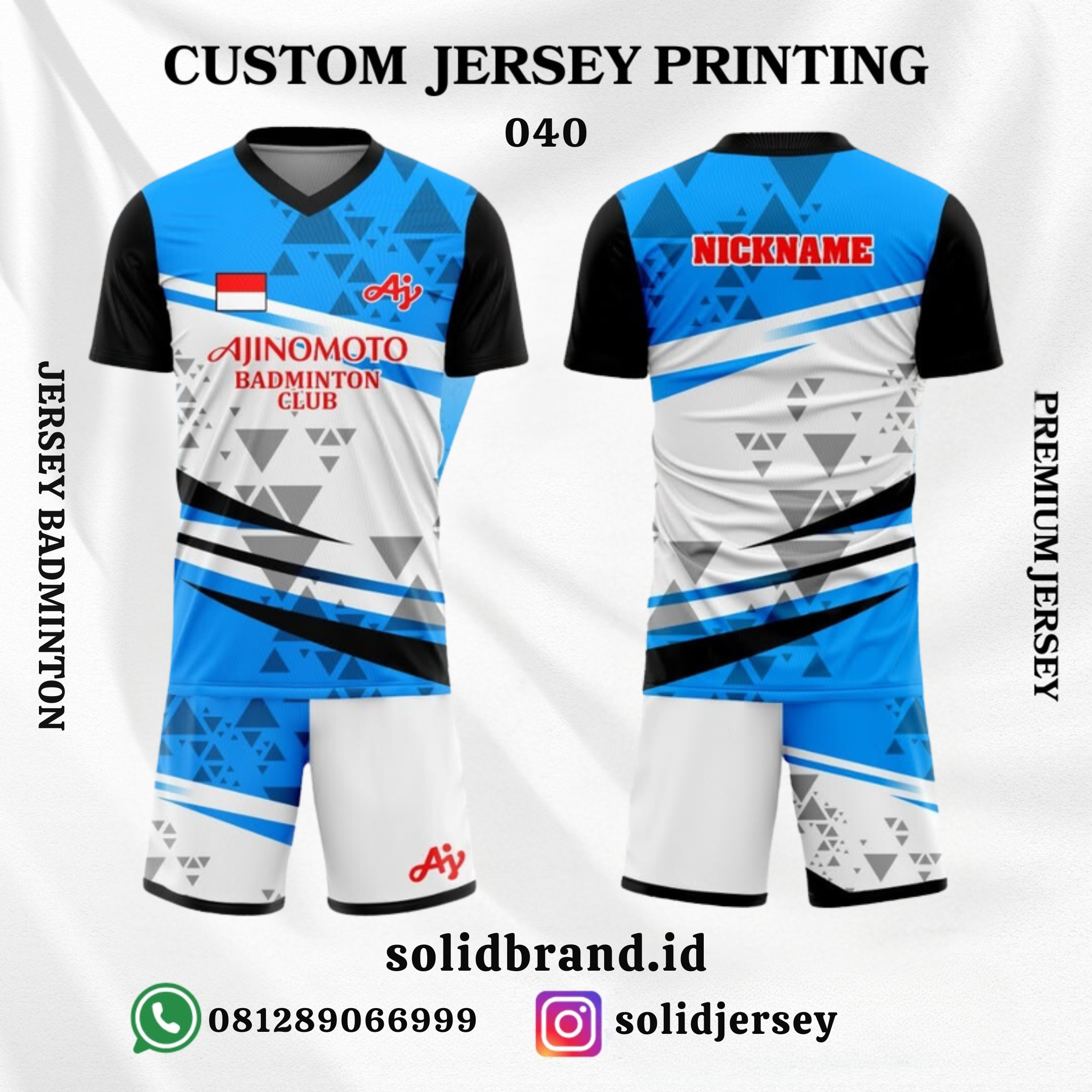 SOLID Jersey Badminton Custom – Full Printing