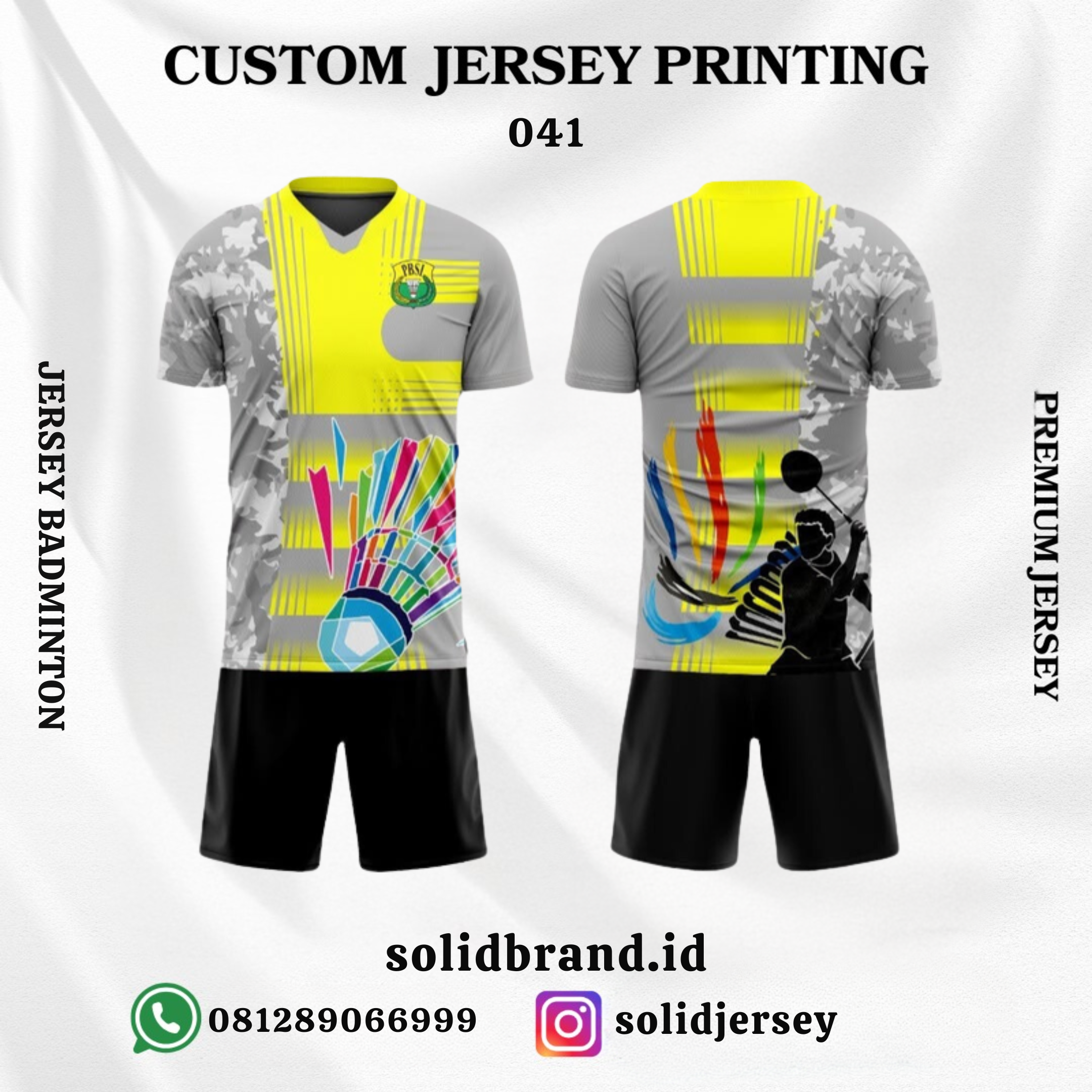 SOLID Jersey Badminton Custom – Full Printing