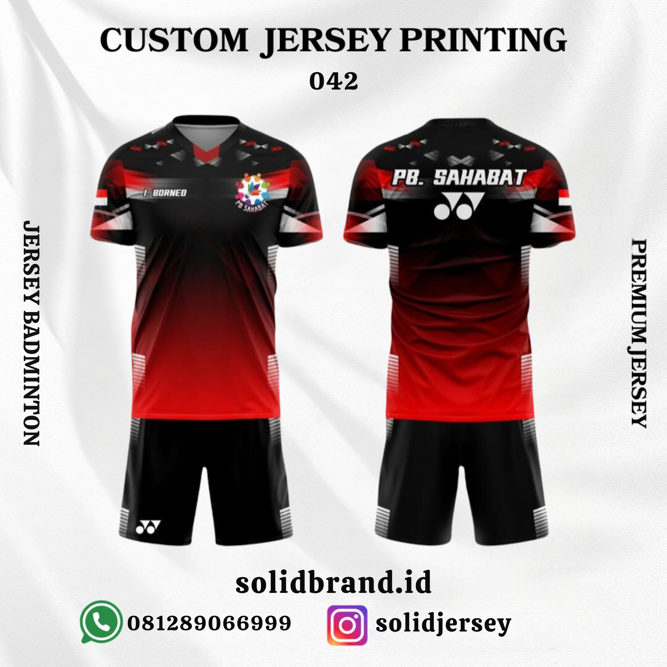 SOLID Jersey Badminton Custom – Full Printing
