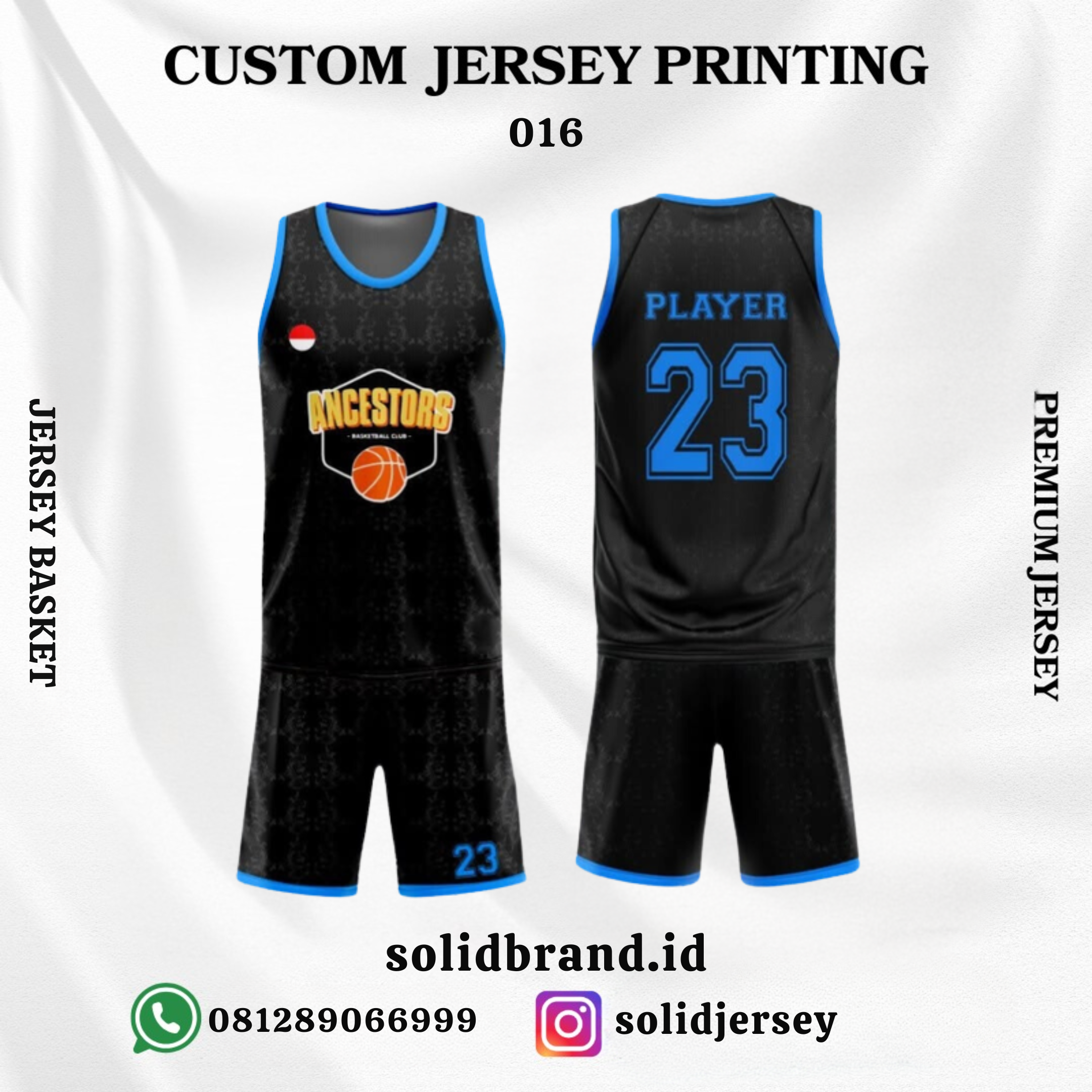 SOLID Jersey Basket Custom - Full printing