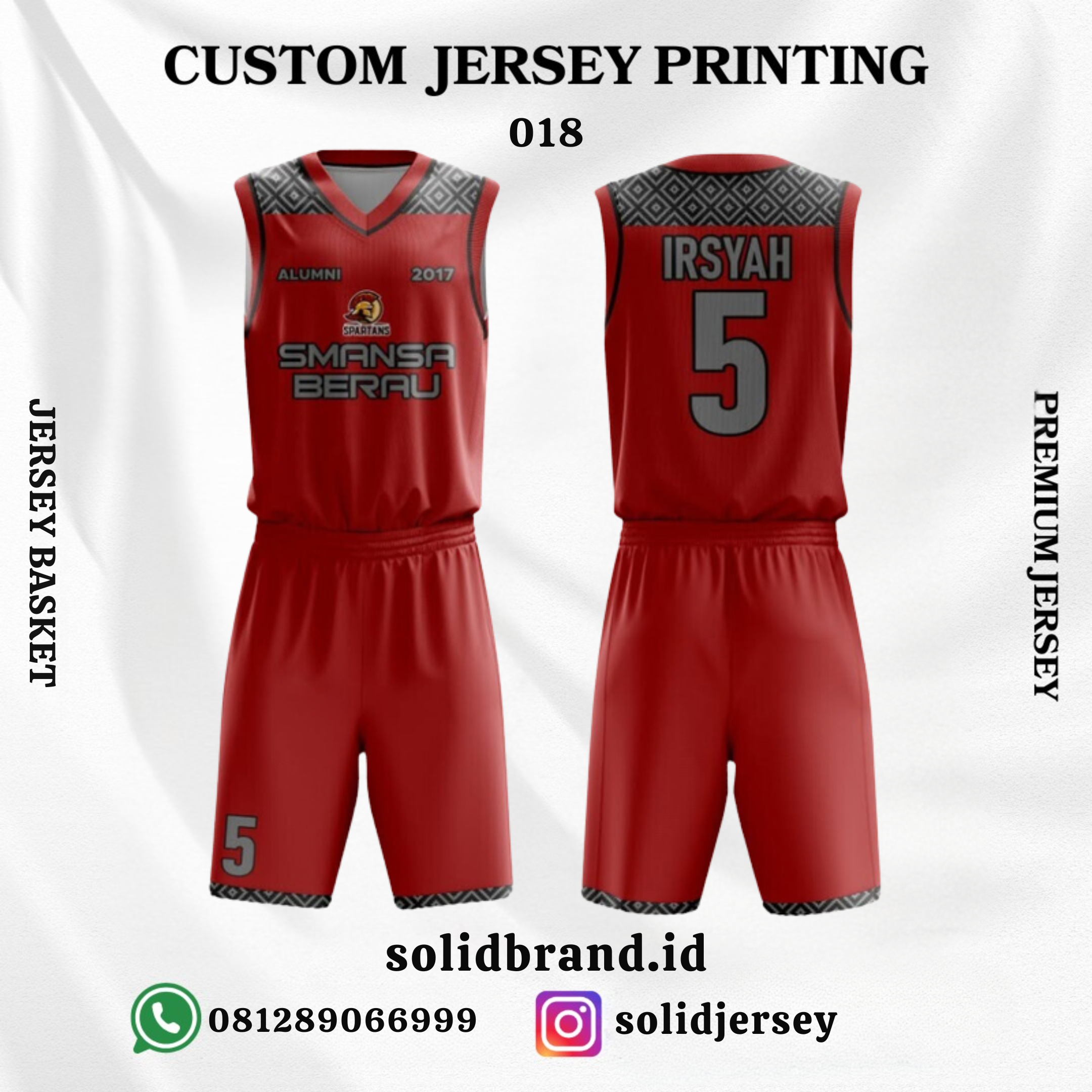 SOLID Jersey Basket Custom - Full printing