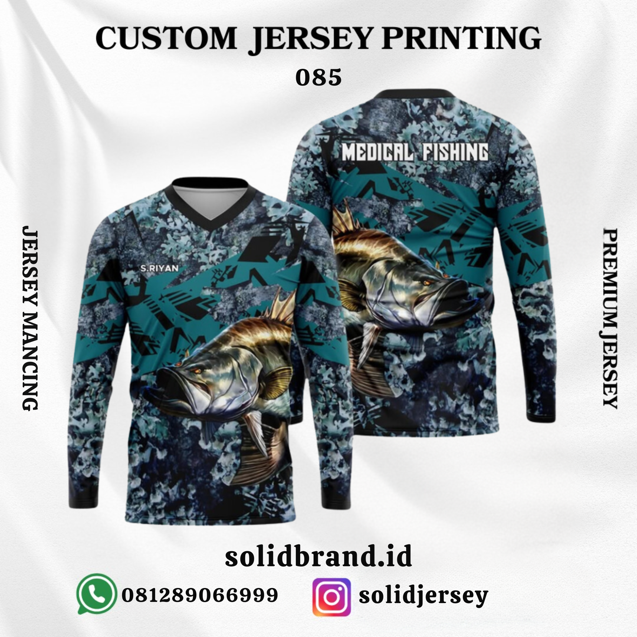SOLID Jersey Mancing Custom – Full Printing