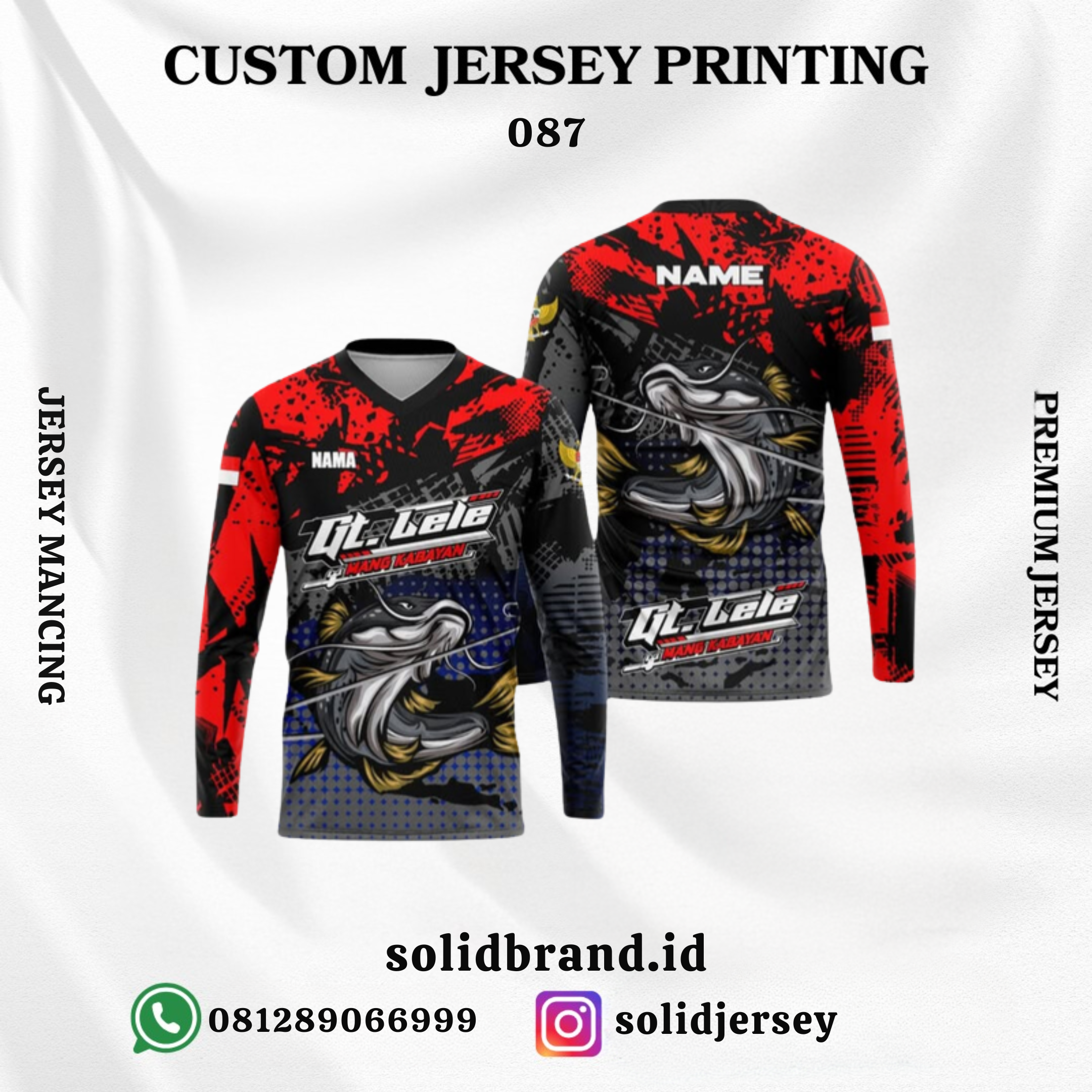 SOLID Jersey Mancing Custom – Full Printing