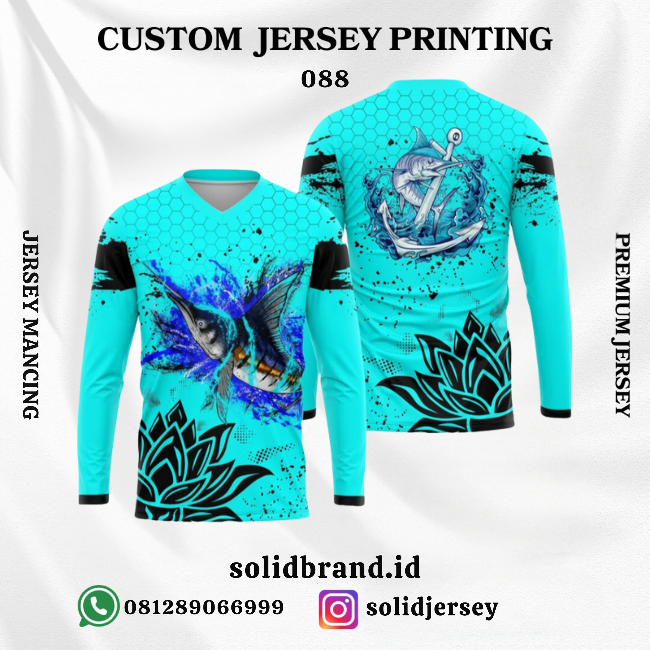 SOLID Jersey Mancing Custom – Full Printing