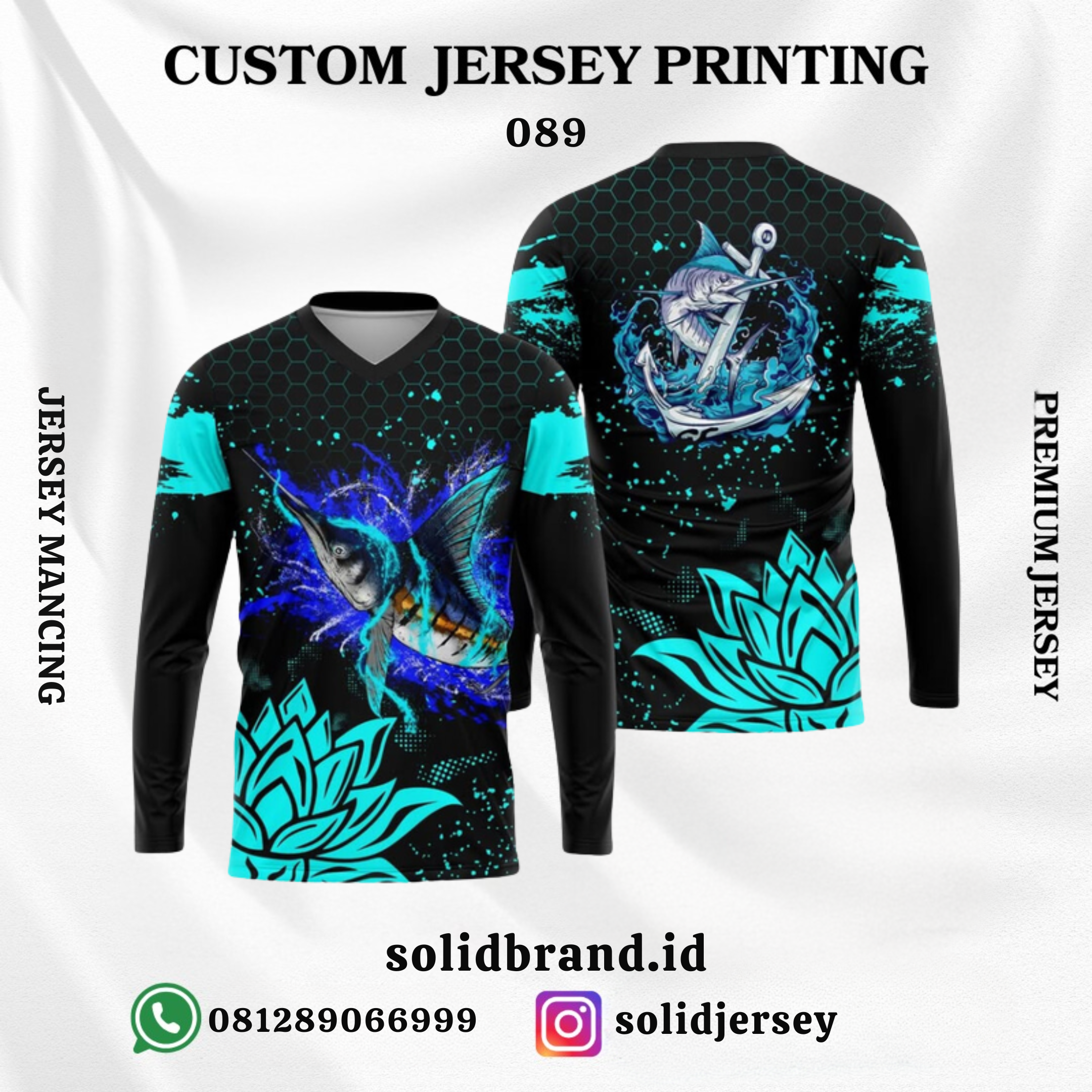 SOLID Jersey Mancing Custom – Full Printing