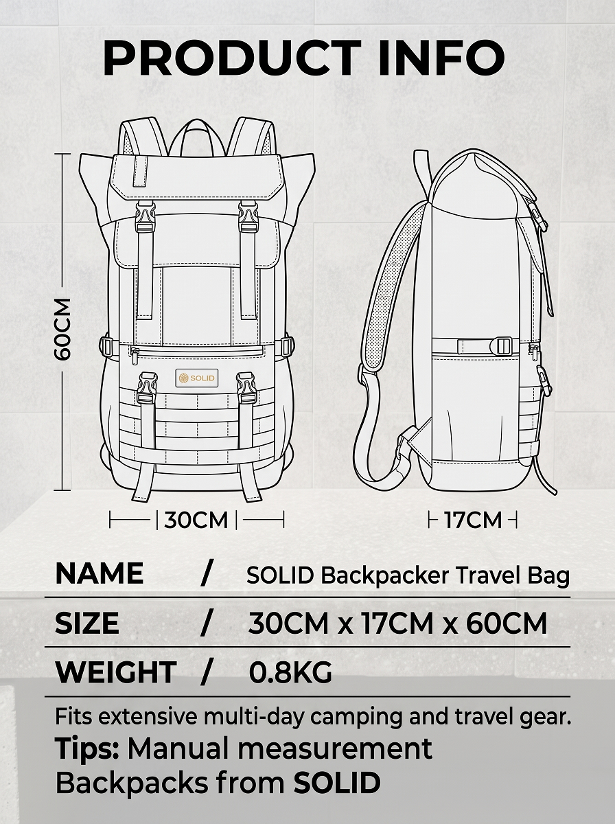 SOLID Backpacker Travel Bag