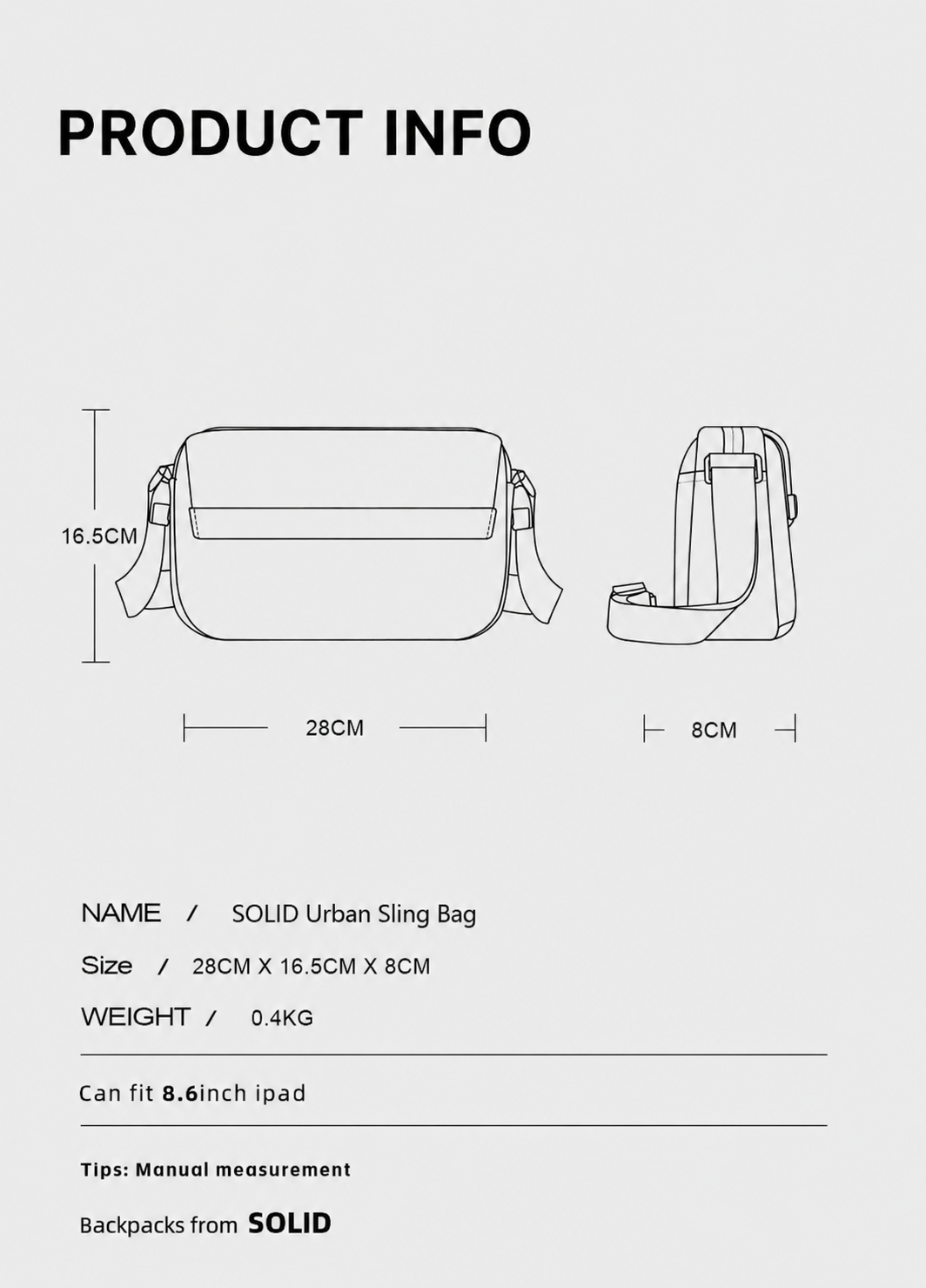 SOLID Urban Sling Bag – Tas Selempang Pria Wanita